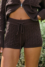 Load image into Gallery viewer, Freyana Knit Hot Shorts - Chocolate
