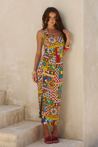Phara Midi Dress - Phaedra Print