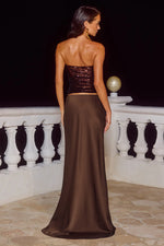 Load image into Gallery viewer, Anette Strapless Sequin Bustier - Chocolate
