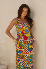 Load image into Gallery viewer, Phara Midi Dress - Phaedra Print
