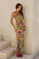 Load image into Gallery viewer, Phara Midi Dress - Phaedra Print
