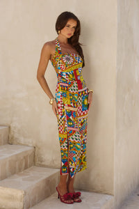 Phara Midi Dress - Phaedra Print