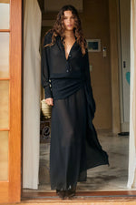 Load image into Gallery viewer, Isabella Shirt Maxi Dress - Black
