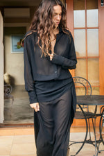 Load image into Gallery viewer, Isabella Shirt Maxi Dress - Black
