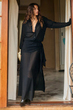 Load image into Gallery viewer, Isabella Shirt Maxi Dress - Black
