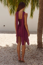 Load image into Gallery viewer, Paige Scoop Neck Mini Dress - Plum
