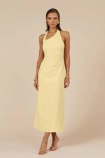 Load image into Gallery viewer, Saphira Long Midi Dress - Lemon
