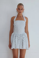 Load image into Gallery viewer, Winslow Mini Dress - White Polka
