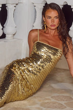 Load image into Gallery viewer, Kerrie Sequin Maxi Dress - Gold
