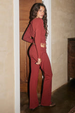 Load image into Gallery viewer, Zaro Ruched Low Waisted Pants - Red
