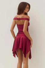 Load image into Gallery viewer, Lucy Off Shoulder Mini Dress - Berry
