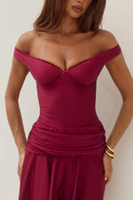 Load image into Gallery viewer, Lucy Off Shoulder Mini Dress - Berry
