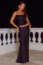 Load image into Gallery viewer, Nessa Low Waist Maxi Skirt - Black
