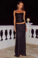Load image into Gallery viewer, Nessa Low Waist Maxi Skirt - Black
