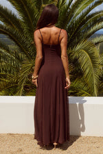 Load image into Gallery viewer, Oleya Bustier Lace Maxi Dress - Chocolate
