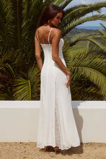 Load image into Gallery viewer, Oleya Bustier Lace Maxi Dress - White
