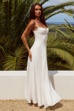 Load image into Gallery viewer, Oleya Bustier Lace Maxi Dress - White
