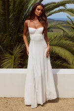 Load image into Gallery viewer, Oleya Bustier Lace Maxi Dress - White
