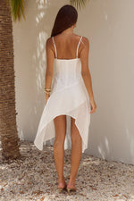 Load image into Gallery viewer, Junie Asymmetrical Mini Dress - White
