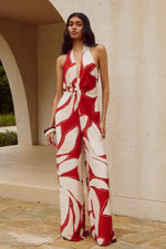 Load image into Gallery viewer, Arlette Halter Jumpsuit - Arlette Red
