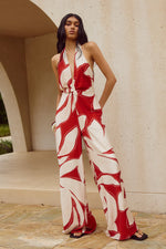 Load image into Gallery viewer, Arlette Halter Jumpsuit - Arlette Red
