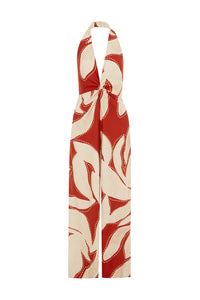 Arlette Halter Jumpsuit - Arlette Red
