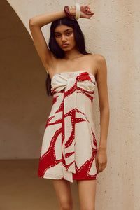 Arlette Strapless Mini Dress - Arlette Red