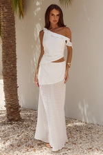 Load image into Gallery viewer, Junie Sheer Bottom Maxi Skirt - White
