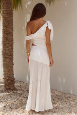 Load image into Gallery viewer, Junie Sheer Bottom Maxi Skirt - White
