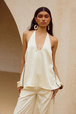 Load image into Gallery viewer, Bailie Halter Top - Cream
