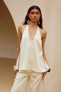 Bailie Halter Top - Cream