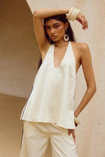 Load image into Gallery viewer, Bailie Halter Top - Cream
