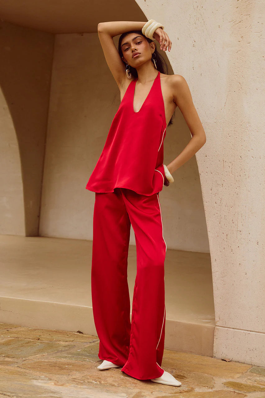 Bailie Palazzo Pant - Red