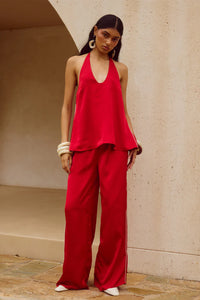 Bailie Halter Top - Red