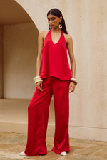 Load image into Gallery viewer, Bailie Halter Top - Red
