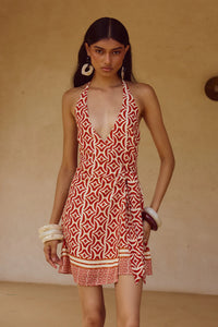 Alara Halter Mini Dress - Alara Red