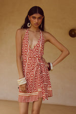 Load image into Gallery viewer, Alara Halter Mini Dress - Alara Red
