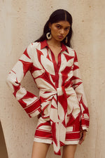 Load image into Gallery viewer, Arlette Sleeved Mini Dress - Arlette Red
