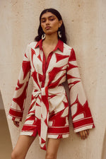 Load image into Gallery viewer, Arlette Sleeved Mini Dress - Arlette Red
