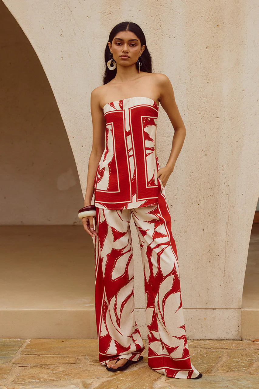 Arlette Palazzo Pant - Arlette Red