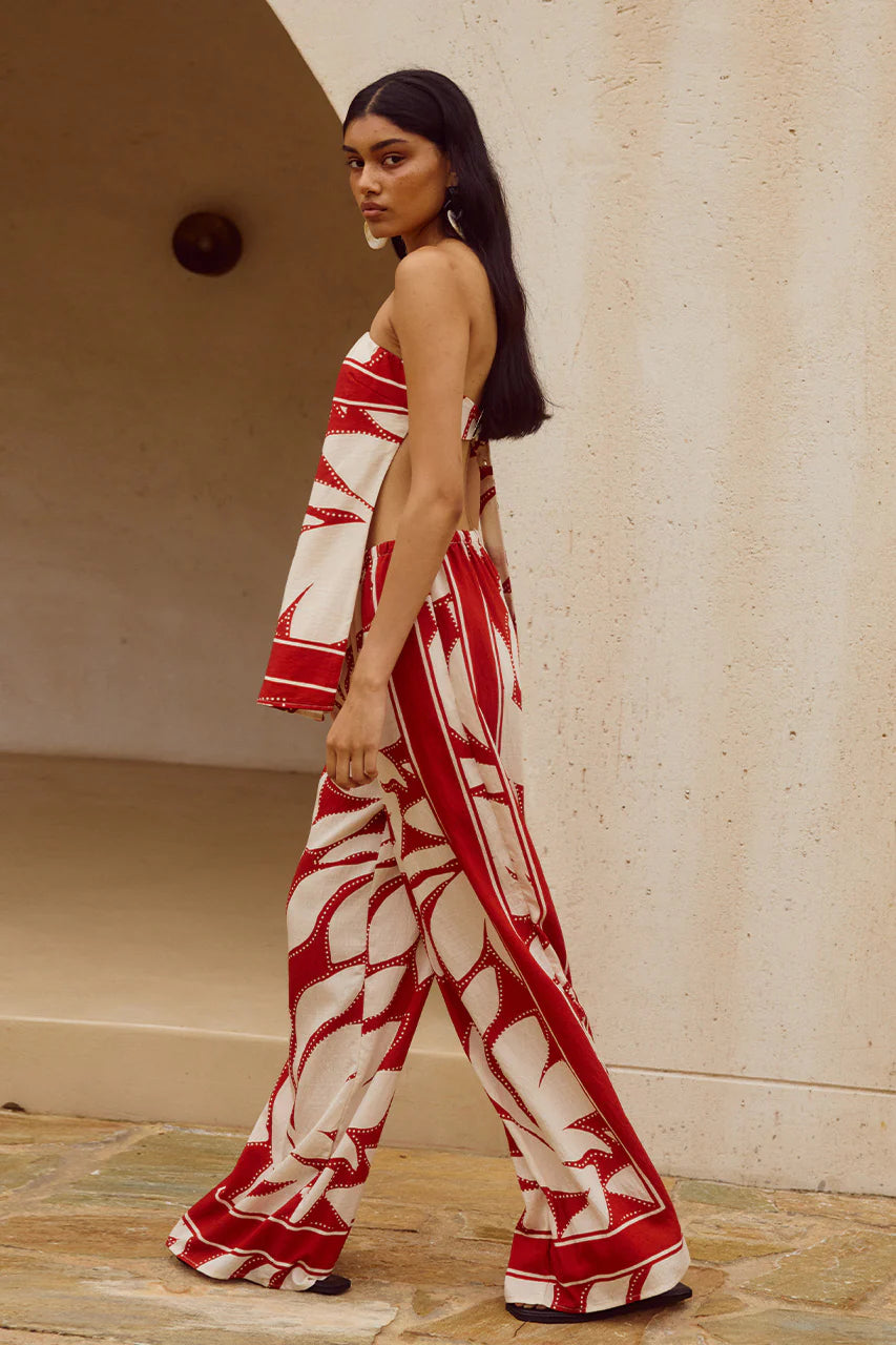 Arlette Palazzo Pant - Arlette Red