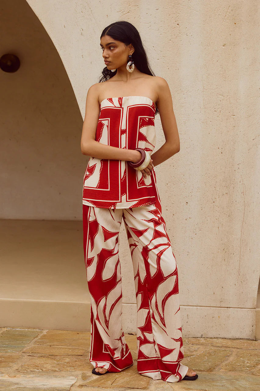 Arlette Palazzo Pant - Arlette Red
