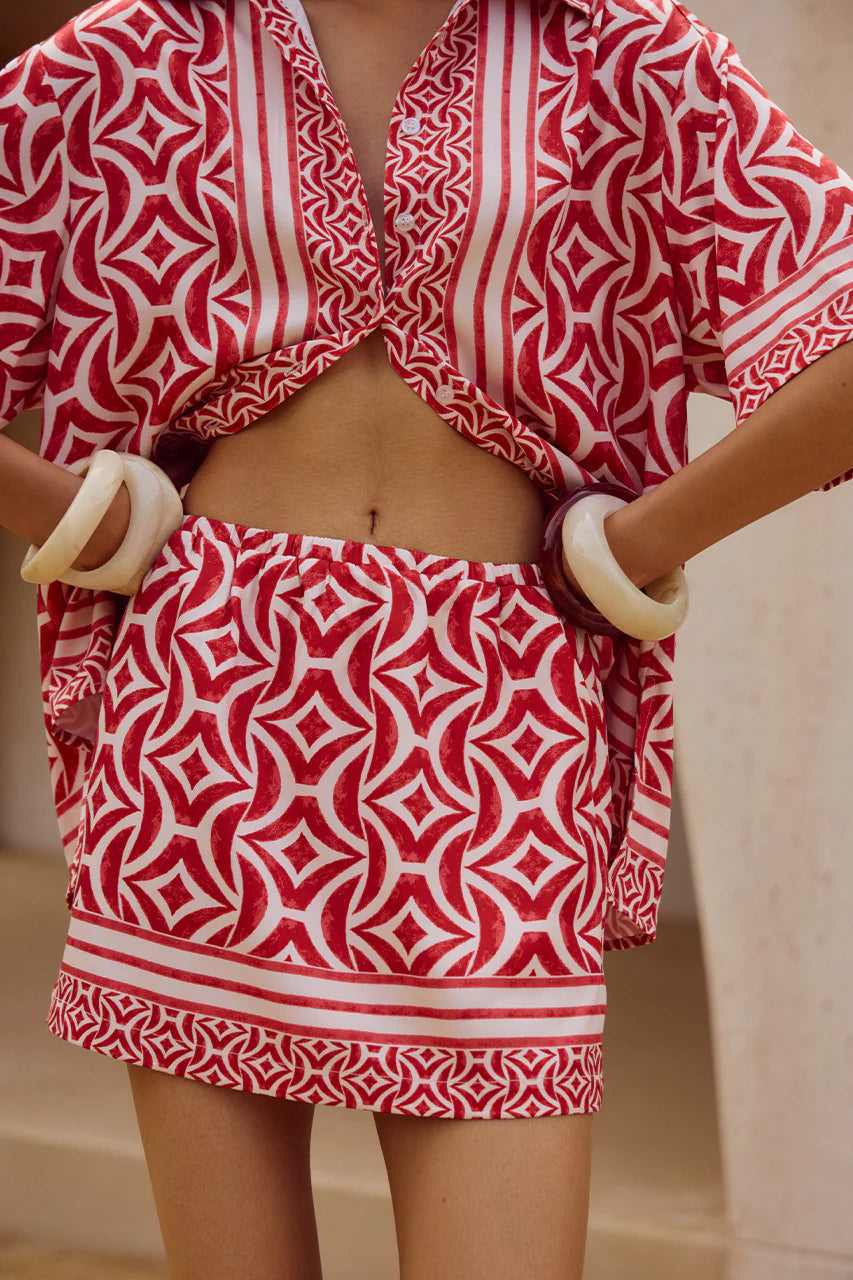 Alara Mini Skirt - Alara Red
