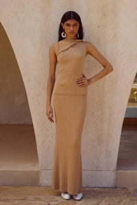 Elowen Knit Maxi Skirt - Fawn