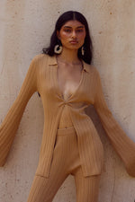 Load image into Gallery viewer, Elowen Sleeved Knit Top - Fawn
