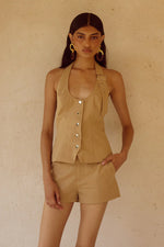 Load image into Gallery viewer, Astrid Halter Top - Camel
