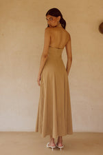Load image into Gallery viewer, Astrid Halter Midi Dress - Camel
