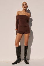 Load image into Gallery viewer, Anneliese Knit Hot Short - Chocolate
