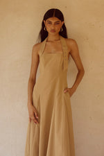 Load image into Gallery viewer, Astrid Halter Midi Dress - Camel
