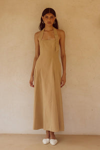 Astrid Halter Midi Dress - Camel